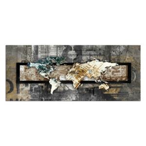 Tablou CARO - World Map - Vintage 70x25 cm