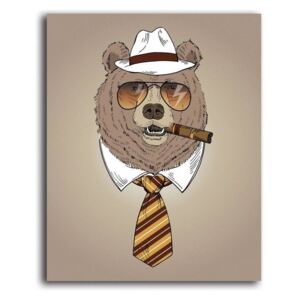 Tablou CARO - A Bear With A Cigar 30x40 cm