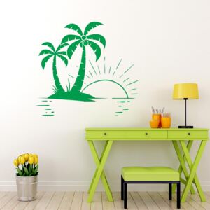 GLIX Palms - autocolant de perete Verde 70x65 cm