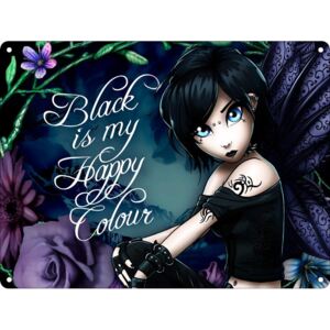 Placuta decorativa metal Black Is My Happy Colour