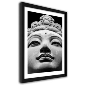 CARO Imagine în cadru - Oriental Statue In Black And White 30x40 cm Negru