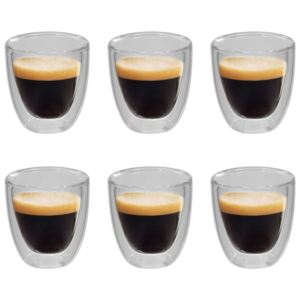 Pahar termic perete dublu pentru cafea espresso, 6 buc., 80 ml