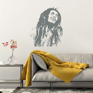 GLIX Bob Marley - autocolant de perete Gri 75 x 90 cm