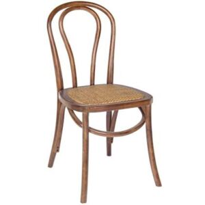 Set de 2 scaune Curvy, lemn de mesteacan/ratan, maro