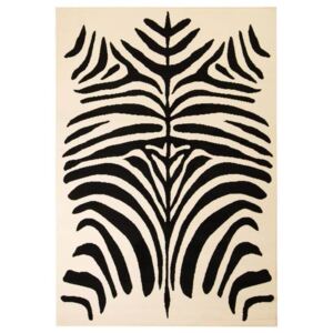 Covor modern design zebră 80 x 150 cm Bej/negru