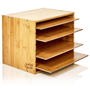 Blumfeldt Dulăpior pentru documente, organizator de documente, 5 compartimente, dimensiuni: 30,5 × 24 × 22,5 cm, bambus