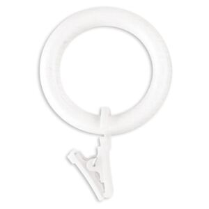 Set inele cu cleme pentru draperii de culoare albă 20+20 buc