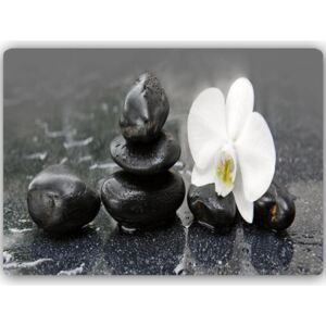 CARO Tablou metalic - Zen Stones And Orchid 40x30 cm