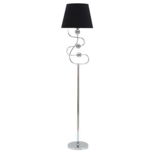 Lampadar Silver Ball, 169x37x37 cm, metal/ pvc/ textil, argintiu/ negru