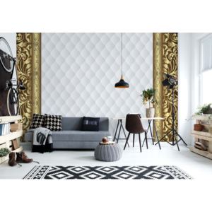 Fototapet - Luxury Gold And White Ornamental Design Vliesová tapeta - 250x104 cm