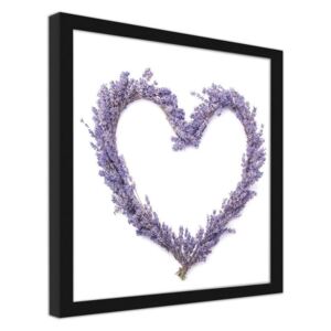 CARO Imagine în cadru - Lavender Heart 30x30 cm Negru