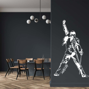 GLIX Freddie Mercury - Queen - autocolant de perete Alb 60x30 cm