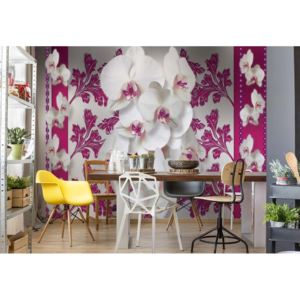 Fototapet - Luxury Floral Design Orchids Pink Vliesová tapeta - 206x275 cm