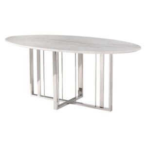 Masa dining de marmura Fenty Dining Table Polished Stainless Steel