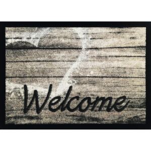 Covoras intrare Welcome Wood gri 50x70 cm