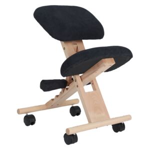 Scaun genunchi ergonomic, negru / fag, GROCO