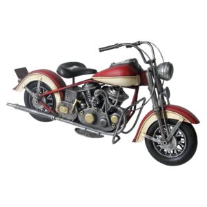 Macheta motocicleta retro metal rosie 37 cm x 19 cm x 13 cm