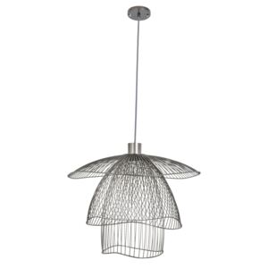 Lampa suspendata gri din metal Papillon S Metallic Taupe Ø56cm | FORESTIER