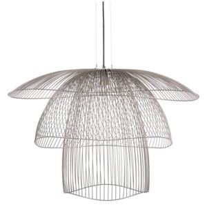 Lampa suspendata gri din metal Papillon L Metallic Taupe Ø100cm | FORESTIER
