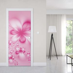 GLIX Tapet netesute pe usă - Pink Abstract Design Flowers