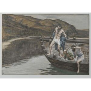 James Jacques Joseph Tissot - Saint Peter Alerted by Saint John to the Presence of the Lord Casts Himself into the Water, illustration from 'The Life of Our Lord Jesus Christ', 1886-94 Reproducere