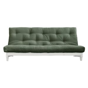 Canapea extensibilă Karup Design Fresh White/Olive Green, verde