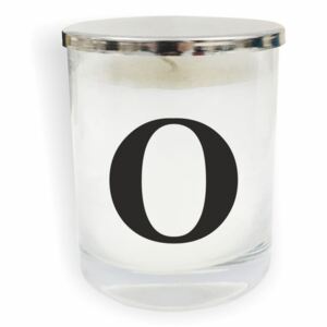 Lumânare North Carolina Scandinavian Home Decors Monogram Glass Candle O, alb - negru