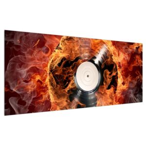 Tablou cu placă de gramofon în foc (Modern tablou, K011171K12050)
