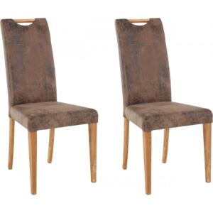 Set de 2 scaune Roberta, maro, 47 x 61 x 99 cm