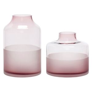Set 2 vaze roz din sticla Celia Hubsch