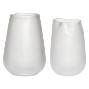 Set 2 vaze albe din sticla Gia Hubsch