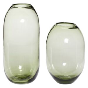 Set 2 vaze verzi din sticla Ovi Hubsch