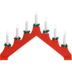 Sfeşnic de Crăciun Candle Bridge, roşu, 7 LED