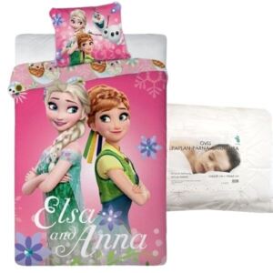 Set lenjerie de pat Frozen pentru copii de grădiniță (roz)