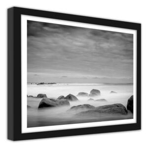 CARO Imagine în cadru - Stones In The Fog 40x30 cm Negru