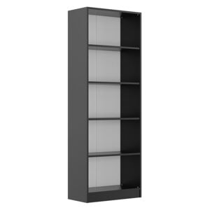 Dulap Biblioraft Mobiref cu 4 Polite pentru Depozitare , 70 x 34,5 x 200 cm, PAL Negru 18 mm