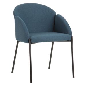 Scaun dining din textil albastru Blue Chair