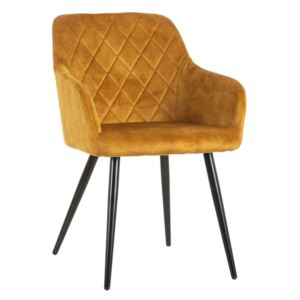 Scaun dining din textil galben Ocre Fabric Chair
