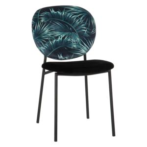 Scaun dining cu imprimeu Chair Blue Leaves 2