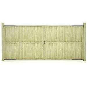 Porți de grădină, 2 buc., 400 x 175 cm, lemn de pin tratat, FSC