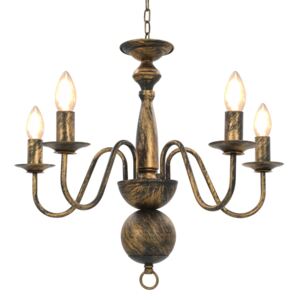 Candelabru antichizat, negru, 5 becuri E14