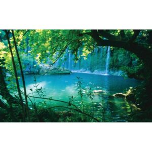 Buvu Fototapet: lac și cascadă - 184x254 cm