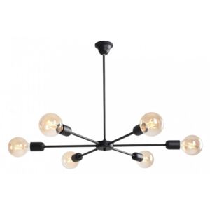Lustra neagra din metal cu 6 becuri After Aldex