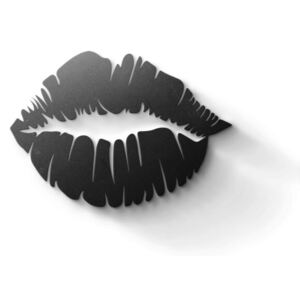 Decor de perete Kiss, negru, 31,5 x 45 cm