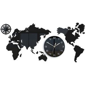 Ceas de perete Schrader XXL 80, alb/negru, 80 x 40 x 5 cm