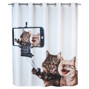 Perdea duș anti mucegai Wenko Selfie Cat, 180 x 200 cm