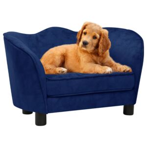 Canapea pentru câini, albastru, 66x43x40 cm, pluș