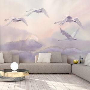 Fototapet Bimago - Flying Swans + Adeziv gratuit 200x140 cm