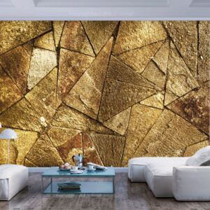 Fototapet Bimago - Pavement Tiles (Golden) + Adeziv gratuit 200x140 cm