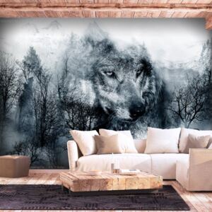 Fototapet Bimago - Mountain Predator (Black and White) + Adeziv gratuit 200x140 cm